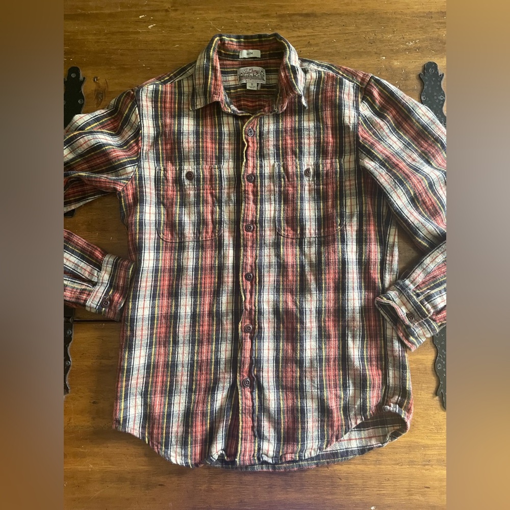 J CREW Midweight flannel Plaid Button Down workshirt Size Small S Slim AQ095